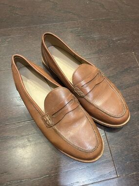J. Crew Leather Penny Loafers - Tan